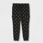 Toddler Boys' Lightning Bolt Print Jersey Knit Jogger Pull-on Pants - Cat & Jack Black