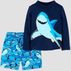 Toddler Boys' Shark Swim Rash Guard Set - Just One You Made By Carter's Blue 12m, Toddler Boy's