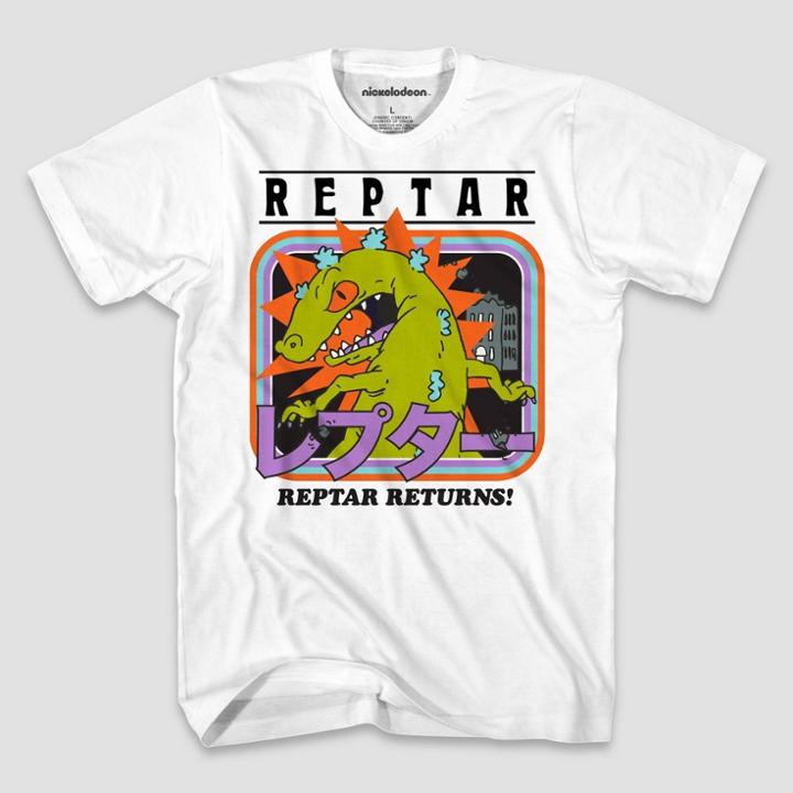 Men's Nickelodeon Reptar Cover Short Sleeve Graphic T-shirt - White S, Men's,
