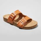 Kids' Drew Slip-on Footbed Sandals - Cat & Jack Cognac