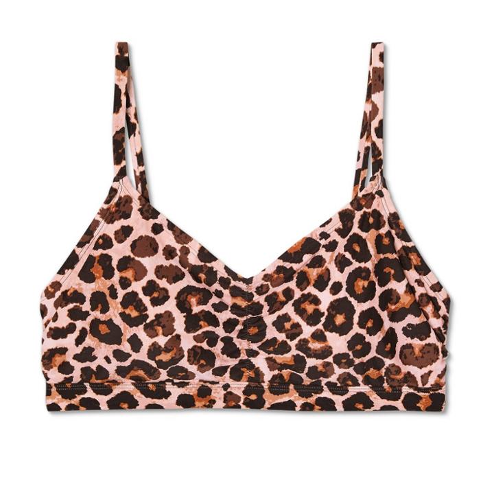 Women's Post-mastectomy Bralette Bikini Top - Kona Sol Multi Xs, Black/brown/orange