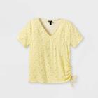 Girls' Wrap Short Sleeve T-shirt - Art Class Yellow Floral
