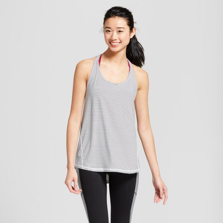 Women's Pinstripe Strappy Back Tank Top - C9 Champion Black/white
