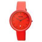 Women's Crayo Easy Leather Strap Watch-red, Red