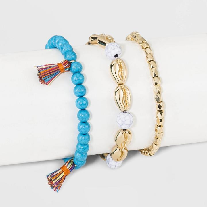 Sugarfix By Baublebar Mixed Media Shells Bracelet Set, Women's,