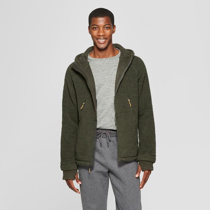 Men's Sherpa Lined Fleece Jacket - C9 Champion Bottle Green