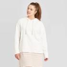 Women's Plus Size Crewneck Hoodie Sweatshirt - Universal Thread White 1x, Women's,