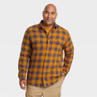 Men's Tall Plaid Standard Fit Long Sleeve Button-down Shirt - Goodfellow & Co Centennial Gold/plaid