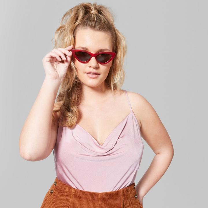 Women's Plus Size Cowl Neck Slinky Cami - Wild Fable Mauve (pink)