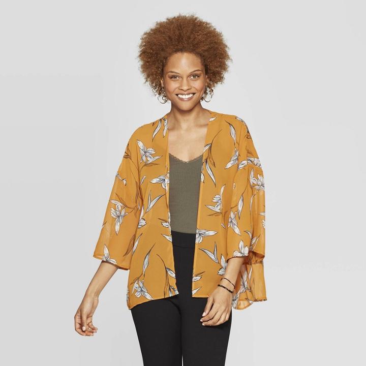 Women's Woven Print Pleat Back Kimono - A New Day