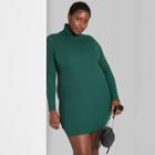 Women's Plus Size Long Sleeve Bodycon Dress - Wild Fable Green