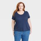 Women's Plus Size Plus Size Short Sleeve T-shirt - Knox Rose Blue
