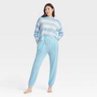 Women's Striped Fleece Lounge Sweatshirt - Colsie Blue
