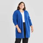 Women's Plus Size Open-front Cozy Cardigan - A New Day Blue