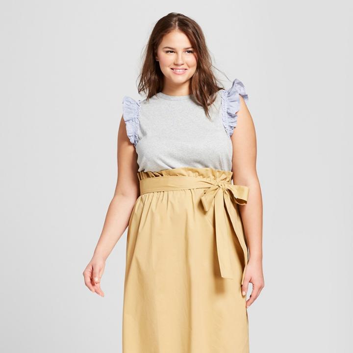 Women's Plus Size Ruffle Tank - Who What Wear Gray X