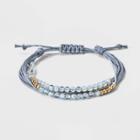 Semi-precious Moonstone Multi-strand Bracelet - Universal Thread Gray