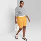 Women's Plus Size High-rise Bike Shorts - Wild Fable Mustard Yellow