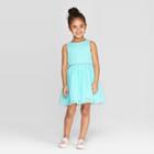 Toddler Girls' Solid A-line Dress - Cat & Jack Aqua 3t, Girl's, Blue