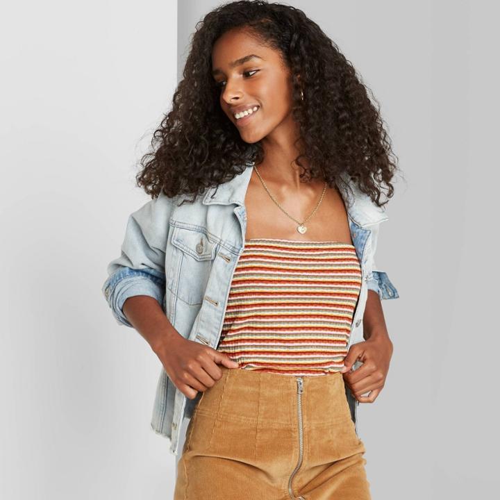 Women's Knit Textured Cropped Tube Top - Wild Fable Xxs