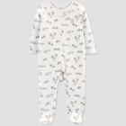 Baby Safari Interlock Footed Pajama - Just One You Made By Carter's Off-white/gray Newborn