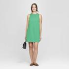 Women's Sleeveless Crew Neck Crepe Dress - A New Day Green