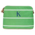 Cathy's Concepts Personalized Green Striped Cosmetic Bag - K