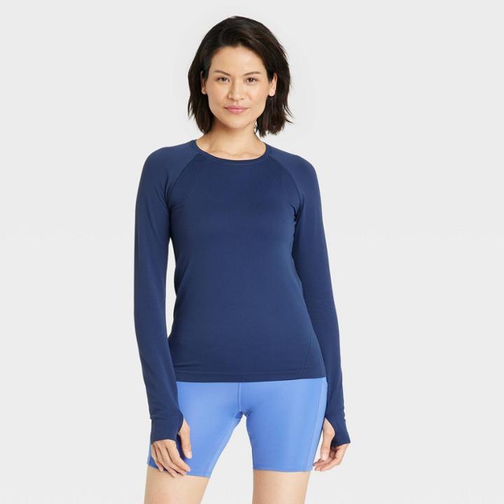 Women's Seamless Long Sleeve Top - All In Motion Indigo