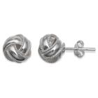 Treasure Lockets Loveknot Stud Earring In Sterling Silver -silver