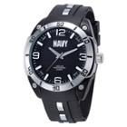 Men's U.s. Navy C36 Watch By Wrist Armor, Faux Carbon Fiber Dial, Black Rubber Strap,