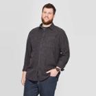 Men's Tall Standard Fit Novelty Flannel Button-down Shirt - Goodfellow & Co Thundering Gray