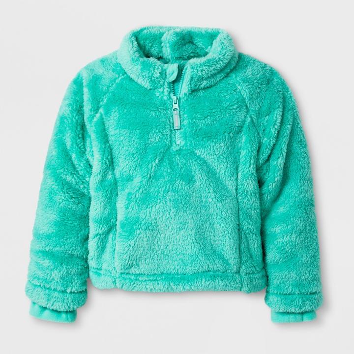 Toddler Girls' Adaptive Fleece Jacket - Cat & Jack Green