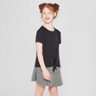 Target Girls' Corset Short Sleeve T-shirt - Art Class Black
