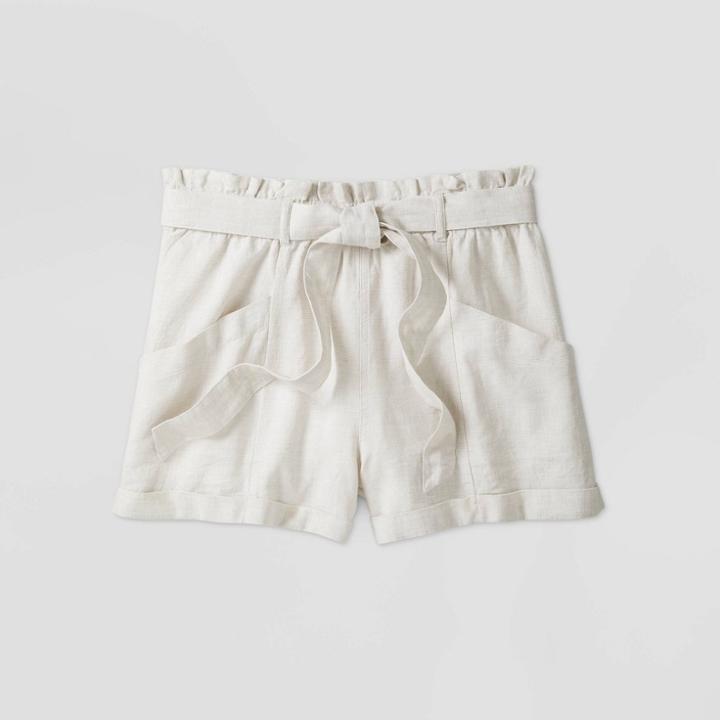 Women's Mid-rise Tie Waist Linen Shorts - Universal Thread