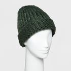 Women's Chunky Cuff Beanie - Wild Fable Olive (green)