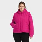 Women's Plus Size Puffer Jacket - A New Day Red