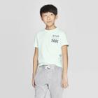 Boys' Short Sleeve Surfing Dog Graphic T-shirt - Art Class Light Green