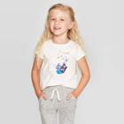 Petitetoddler Girls' Short Sleeve 'kitty Dreidel' Graphic T-shirt - Cat & Jack Cream 3t, Girl's, White