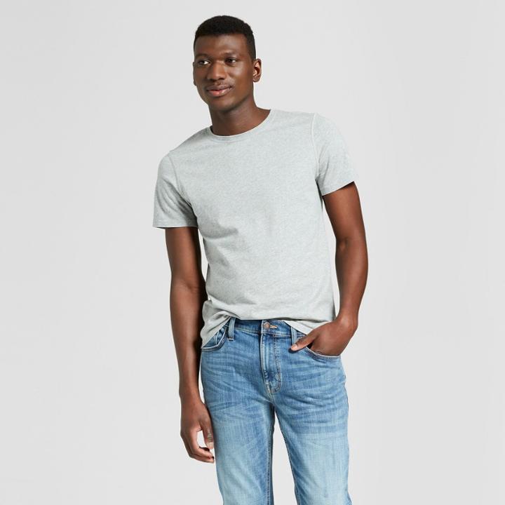 Men's Standard Fit Short Sleeve Sensory Friendly Crew T-shirt - Goodfellow & Co Gray