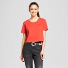 Women's Cropped Short Sleeve Graphic T-shirt - Mossimo Supply Co. Orange