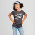 Girls' Short Sleeve Unicorn Ate My Homework Graphic T-shirt - Cat & Jack Gray