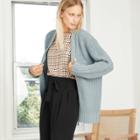 Women's Chenille Open-front Cardigan - A New Day Blue