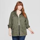 Women's Plus Size Long Sleeve Utility Jacket - Universal Thread Olive