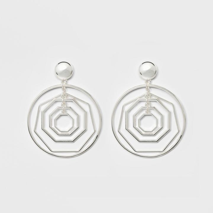 Circle And Wire Hexagons Earrings - A New Day