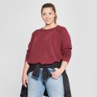 Women's Plus Size Crew Sweatshirt - Universal Thread Burgundy (red) X