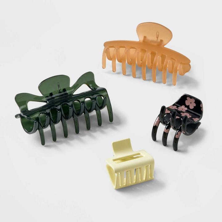 Claw Hair Clip 4pk - Wild Fable Black