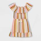Girls' Ruffle Off The Shoulder Short Sleeve Dress - Art Class S,