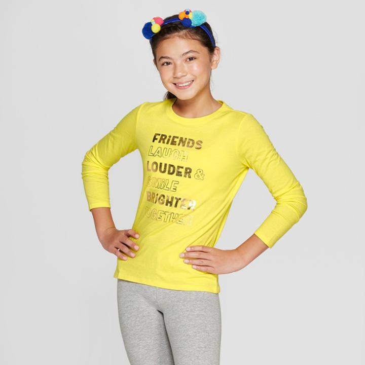 Girls' Long Sleeve Friends Graphic T-shirt - Cat & Jack Yellow