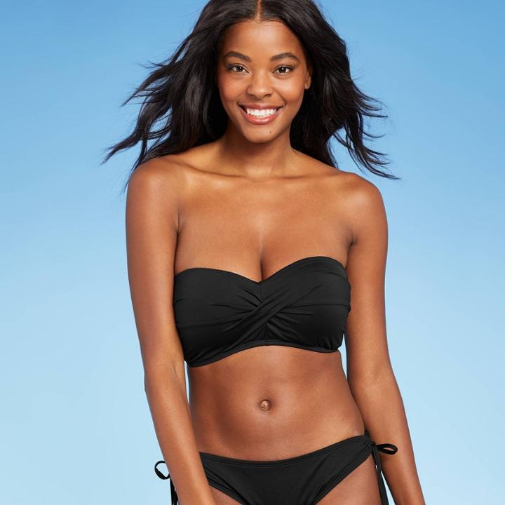 Women's Molded Bandeau Bikini Top - Kona Sol Black D/dd Cup
