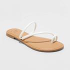 Women's Alix Skinny Strap Slide Sandals - A New Day White
