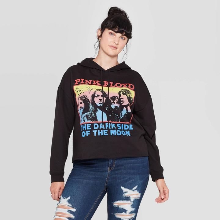 Women's Pink Floyd Plus Size Fleece Long Sleeve Graphic Hoodie (juniors') - Black 2x, Women's,